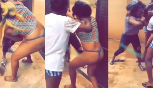 Two Female Students Caught On Camera Fighting For A Man They Are Both Dancing – See Photos
