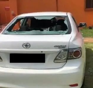 Police Officer Caught Having S3x With A Female Cop, Angry Wife Seriously Damages Car
