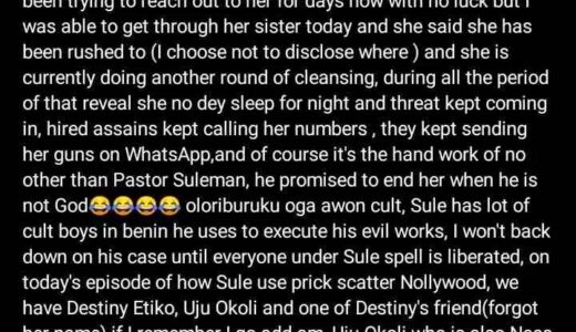 Nollywood Actress Destiny Etiko Exposed For Having An Affair with Apostle Suleman