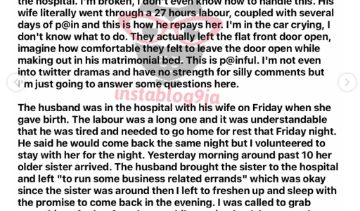 Unfaithful Man Seen Knacking House Girl, Hours After Wife Gave Birth [SEE DETAILS]