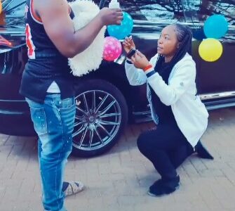 Watch|| Kenyan Lady Proposes To Nigerian Man With Car Gift
