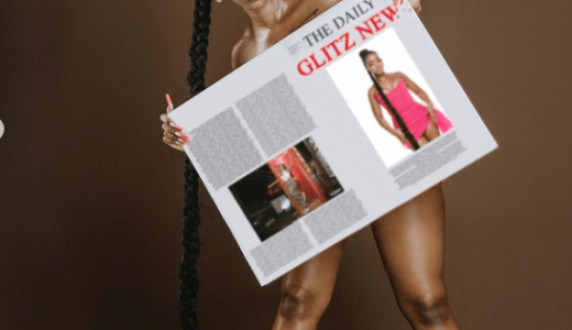 Female Presenter Goes Nvde During Photoshop, Covers Herself With Newspapers As She Celebrates Her Birthday (See Photos)
