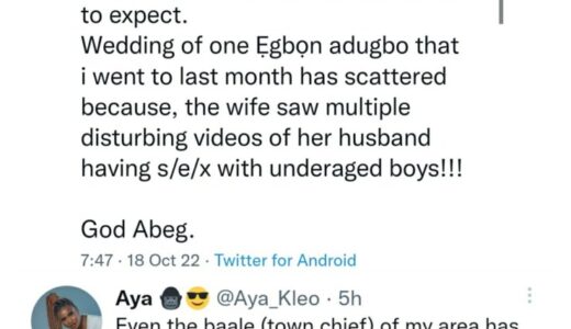 One Month Old Wedding End After Wife Finds Videos Of Her Husband Having S3x With Underaged Boys (See Screensots)