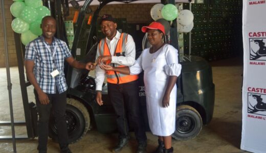 Castel Malawi hands over Forklift to distributor
