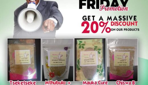 Warm Heart Herbals on Black Friday Promo… 20% off on Gondolosi, Chiswa B, Tseketseke, Tambala