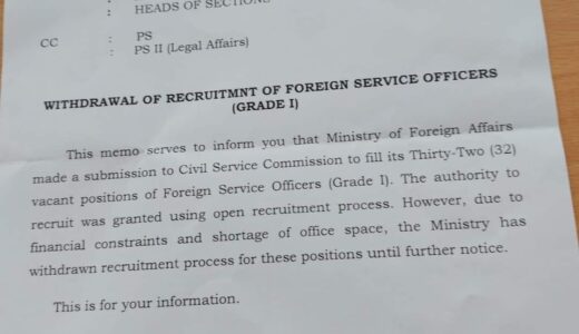 Govt withdraws recruitment of Foreign Service officers