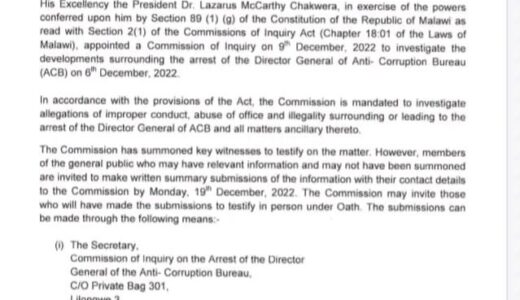 Martha Chizuma’s commission of inquiry engages public on investigations