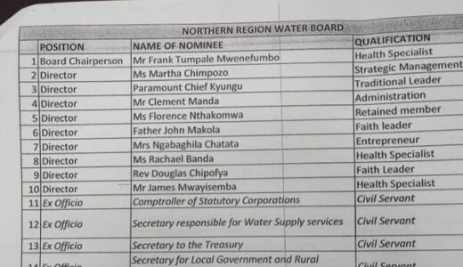 Ex-UTM Publicist Frank Mwenifumbo appointed board chairperson for northern region water board