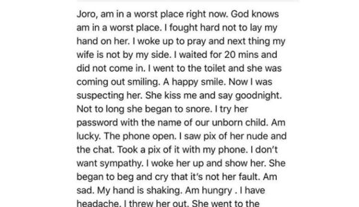 Husband Cries After She Caught His Pregnant Wife Cheating With Another Via WhatsApp, She Even Sent Him A Nvde Photo (See Screenshots)