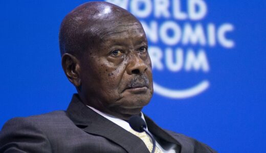 Controversy as Ugandan doctors get on their knees begging the country’s 78 year old President Yoweri Museveni to run for 7th term