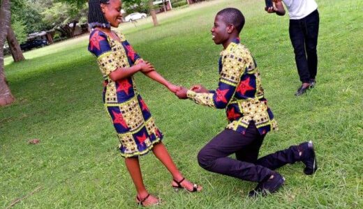 Zambian Man Proposes Marriage To Girlfriend On Valentine’s Day, Pictures Goes Viral (See Pictures)
