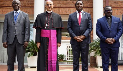 Zambia President Hakainde Hichilema says bye to Archbishop Gianfranco Gallon