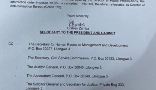 SPC Colleen Zamba reinstate Chizuma as ACB boss
