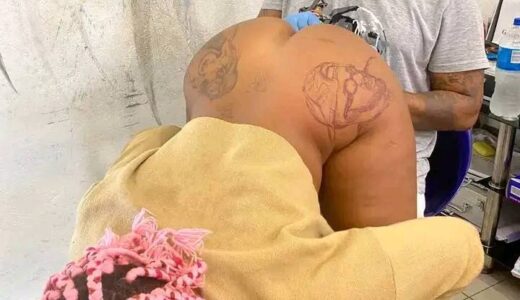 Man spotted drawing a tattoo on Slay Queen’s Punani (see photos)