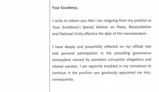 EXCLUSIVE: Rev Maurice Munthali’s resignation letter in which he is citing corruption and blatant disregard of rule of law by President Chakwera and his administration