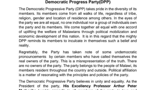 ‘There are no owners of the party’-Mutharika fumes