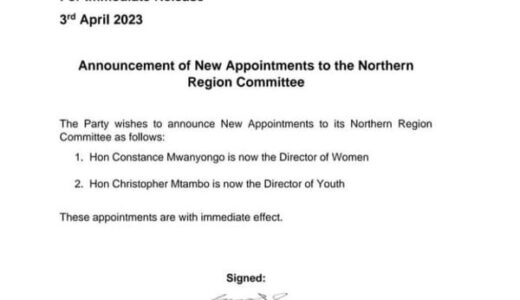 Mutharika appoints Mwanyongo as DPP Director of Women