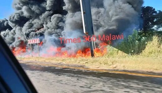 Fuel tanker on fire in Salima