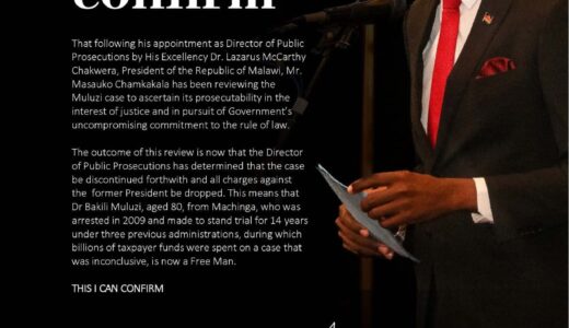 Kunkuyu speaks out on Muluzi’s freedom