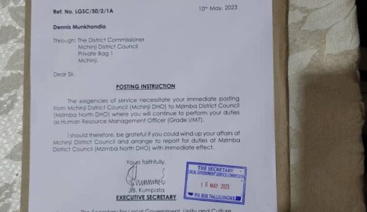 Four Senior Official at Mchinji District Hospital On Forced Transfer