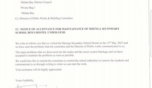 Abel Chiumia’s Pyramid Contractor under fire for constructing MK75million ‘Junky’ Boys Hostel in Nkhata-bay