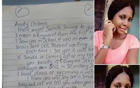 “Smoke comes out of my eyes whenever I see you” – Teacher shares love letter she received from a student (See Photos)