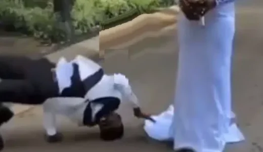 Groom Sparks Reactions Following Unusual Wedding Photoshoot (See Photos & Watch Video)