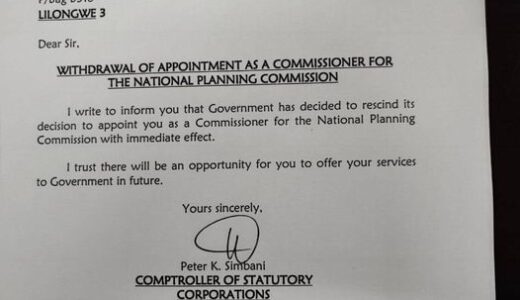 Govt U-turns on Mayamiko Nkoloma’s appointment