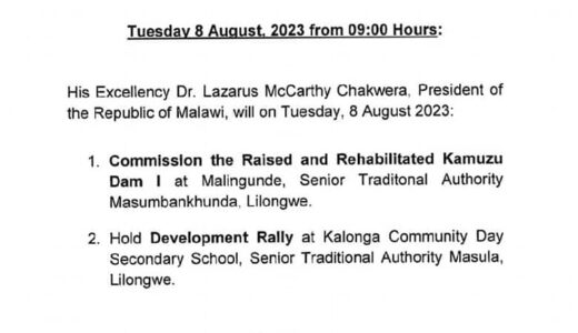 Chakwera to commission Kamuzu Dam 1