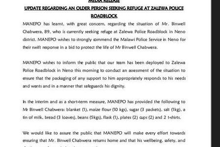 MANEPO Condemns Attempted Mob Justice on Elderly Man Accused of Witchcraft in Neno