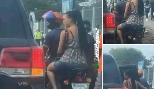 Watch video Of A Slay Queen Who Was Captured Jumping Into A Car Of Sugar Daddy After Getting Off On A Motorcycle (See Photos)