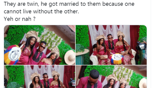 Man Marries Twins Because ‘They Can’t Live Without Each Other’ (See Photos)