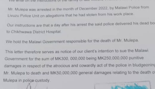 Chikwawa Family Demands K300 million After Police Brutally Assaulted to death Hubby 