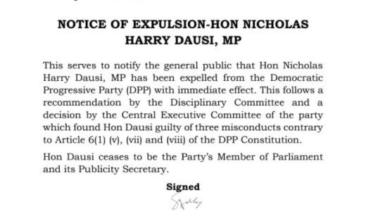 DPP Publicity Secretary Dausi expelled from the party