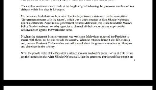 CDEDI Gives President Chakwera 7-Day Ultimatum to Fire Homeland Security Minister Ken Zikhale Ng’oma