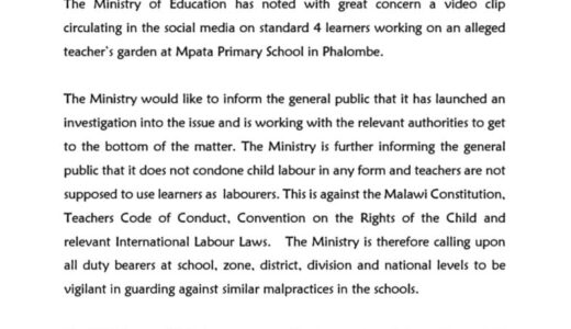 Ministry condemns school child labour