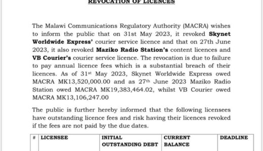 MACRA to revoke licenses for Access, Afrimax