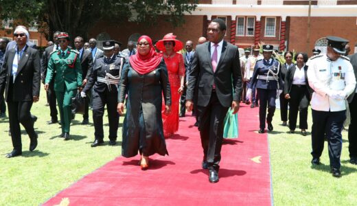 Tanzania President Samia Suluhu Hassan in Zambia, captured dining with Hakainde Hichilema (see photos)