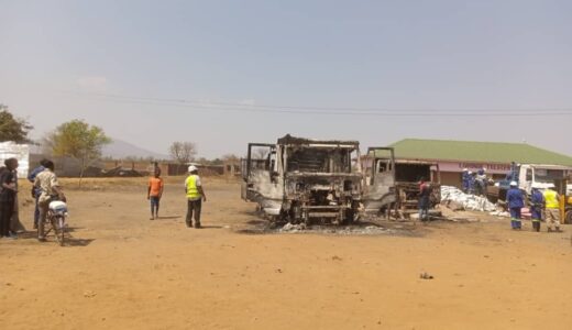 Lorry loaded with fertilizer gutted down by fire in Liwonde