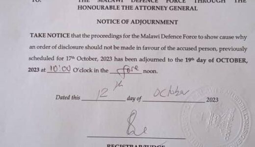 MDF to appear in court next week in Chilima’s corruption case