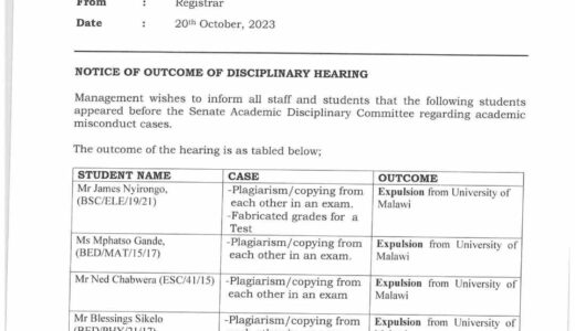 Five students from CHANCO fired for plagiarism