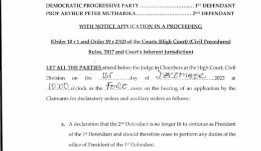 Some DPP members takes Mutharika to court, challenges his continued leadership