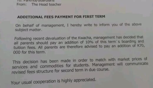 Maranatha Academy hikes school fees by MK70,000.00
