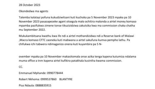 Mobile Money Agents in national wide strike