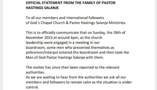 Pastor Salanje’s family speaks out
