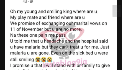 Bride in pains as her husband-to-be is set to be buried on their wedding date after short illness