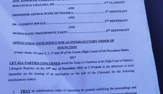 NEVER ENDING WOES: Nankhumwa, Chazama drag DPP, Mutharika to court