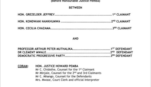 BREAKING NEWS: Mutharika wins as Court snubs Jeffrey, Nankhumwa, Chazama