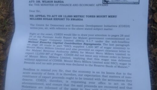 CDEDI tells RBM to act on Mount Meru  over non-remittance of sugar export proceeds