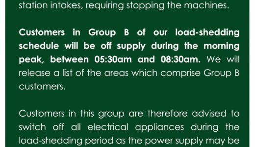 Malawians to experience 9hrs loadshedding on Sunday